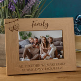 Personalised Family Sentiment Photo Frames With Love Hearts On Branch