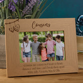 Personalised Cousins Sentiment Photo Frames With Love Hearts On Branch