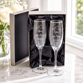 Personalised Champagne Glasses – Engraved Wedding Day Gifts Toasting Set ukgiftstoreonline