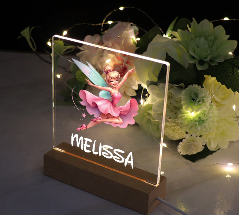 Personalised Fairy Gift Night Light Bedroom Nursery For Kids Personalised Heart Gifts ukgiftstoreonline Ballerina Fairy