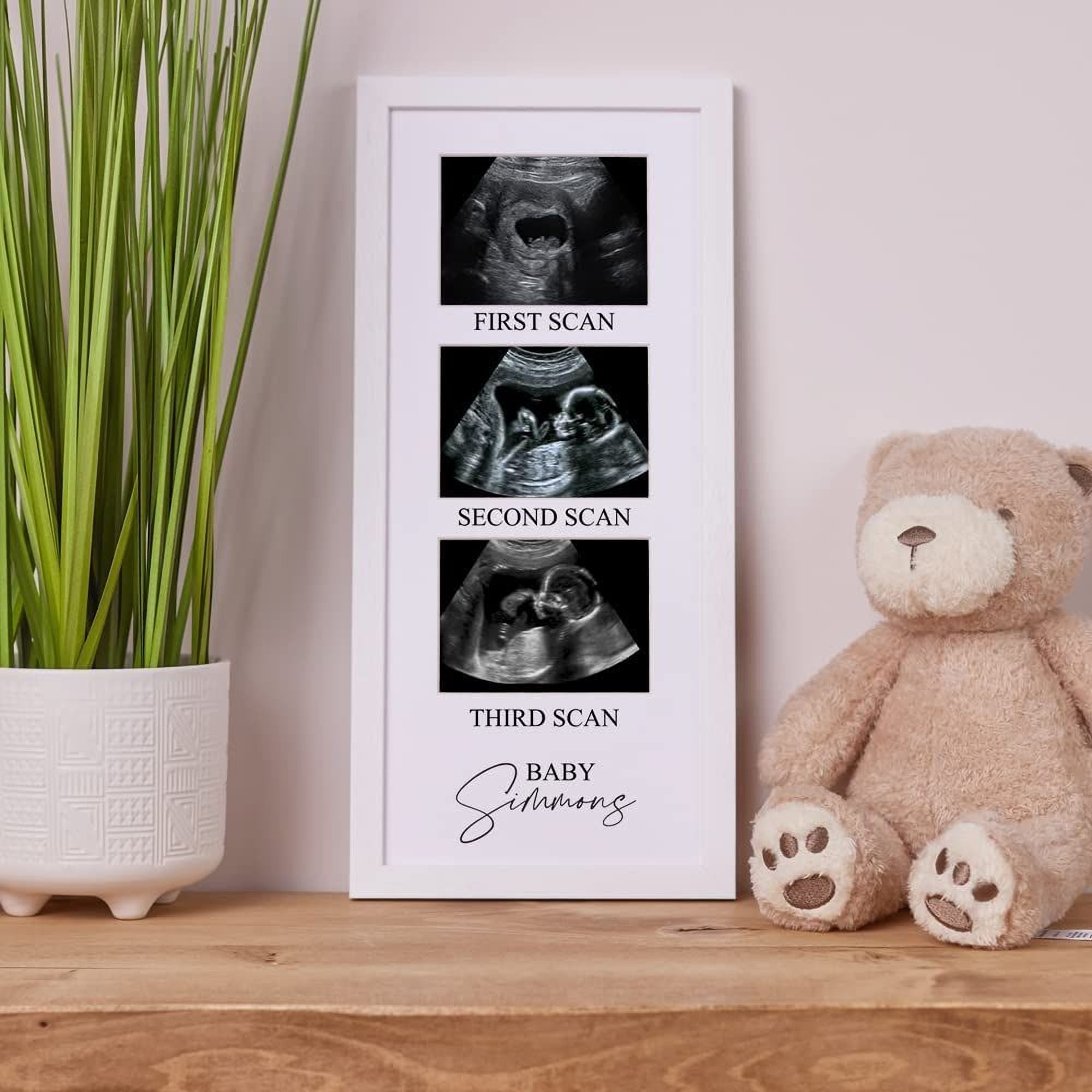 Personalised Baby Scan Photo Frame With Multi aperture Three Photos Photo Frame ukgiftstoreonline