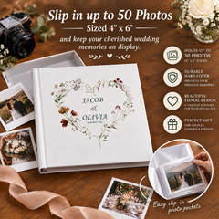 Personalised Wedding Photo Album Gift Watercolour Floral Heart photo album ukgiftstoreonline