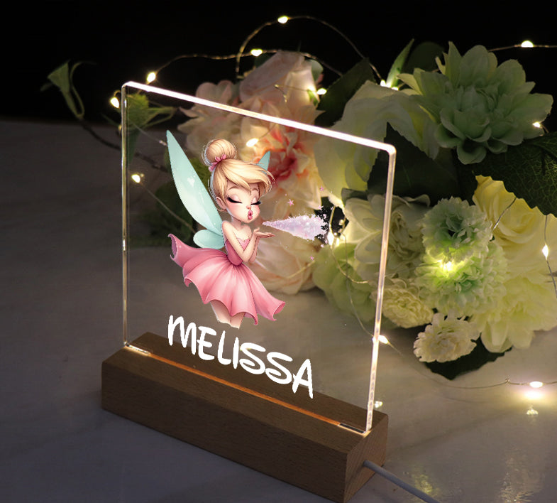 Personalised Fairy Gift Night Light Bedroom Nursery For Kids Personalised Heart Gifts ukgiftstoreonline Wishing Fairy