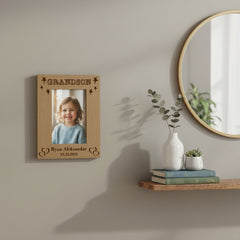 Personalised Grandson Portrait Wooden Photo Frame Gift Grandson Photo Frame ukgiftstoreonline