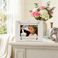 White Girls First Holy Communion Personalised Photo Frame Gift ukgiftstoreonline