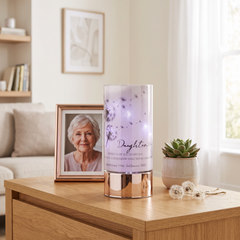 Personalised Daughter In Loving Memory Led Lamp With Dandelions Sympathy Gift Personalised Lights ukgiftstoreonline