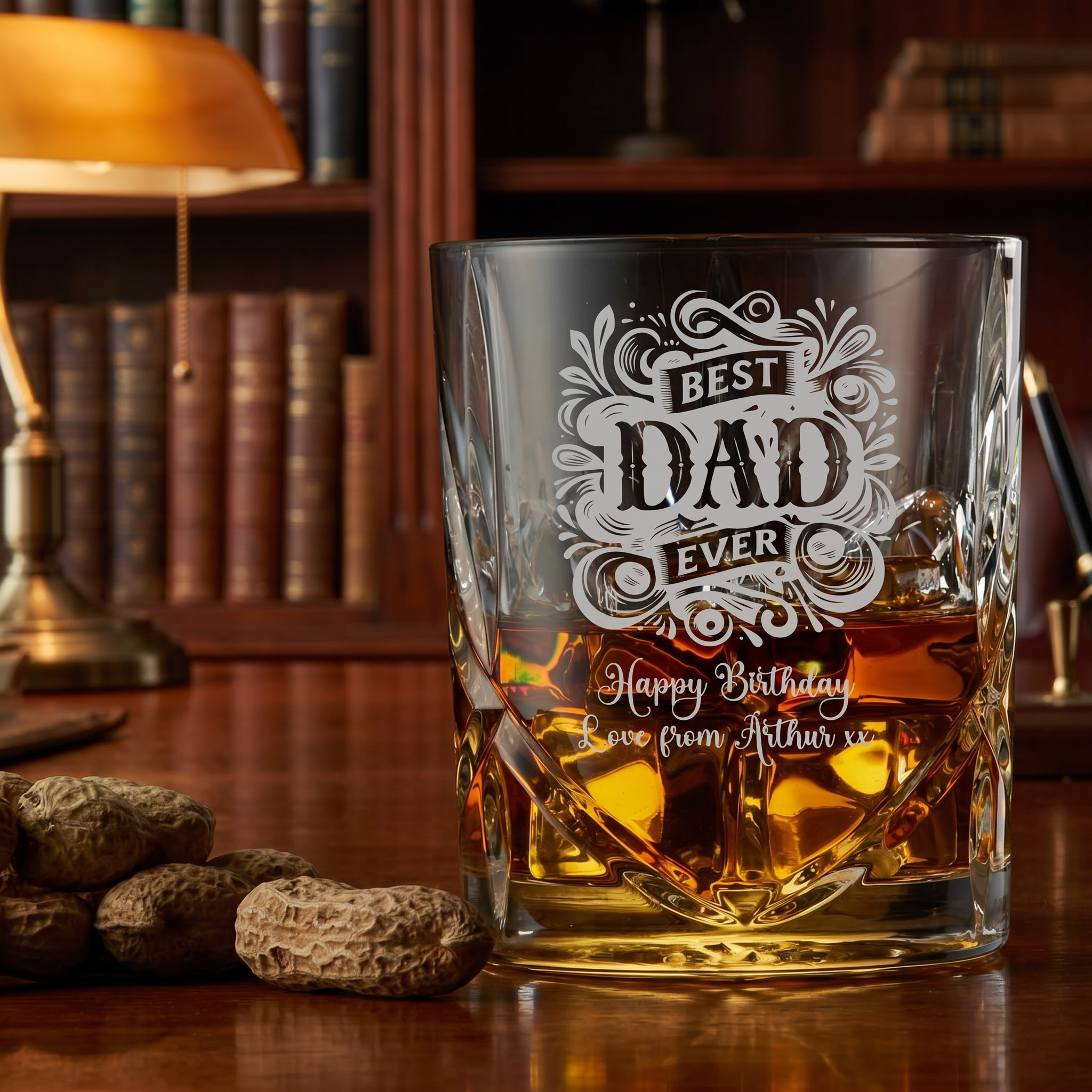 Customised Bespoke Personalised Crystal Cut Whisky Glass Dad Gift Personalised ukgiftstoreonline