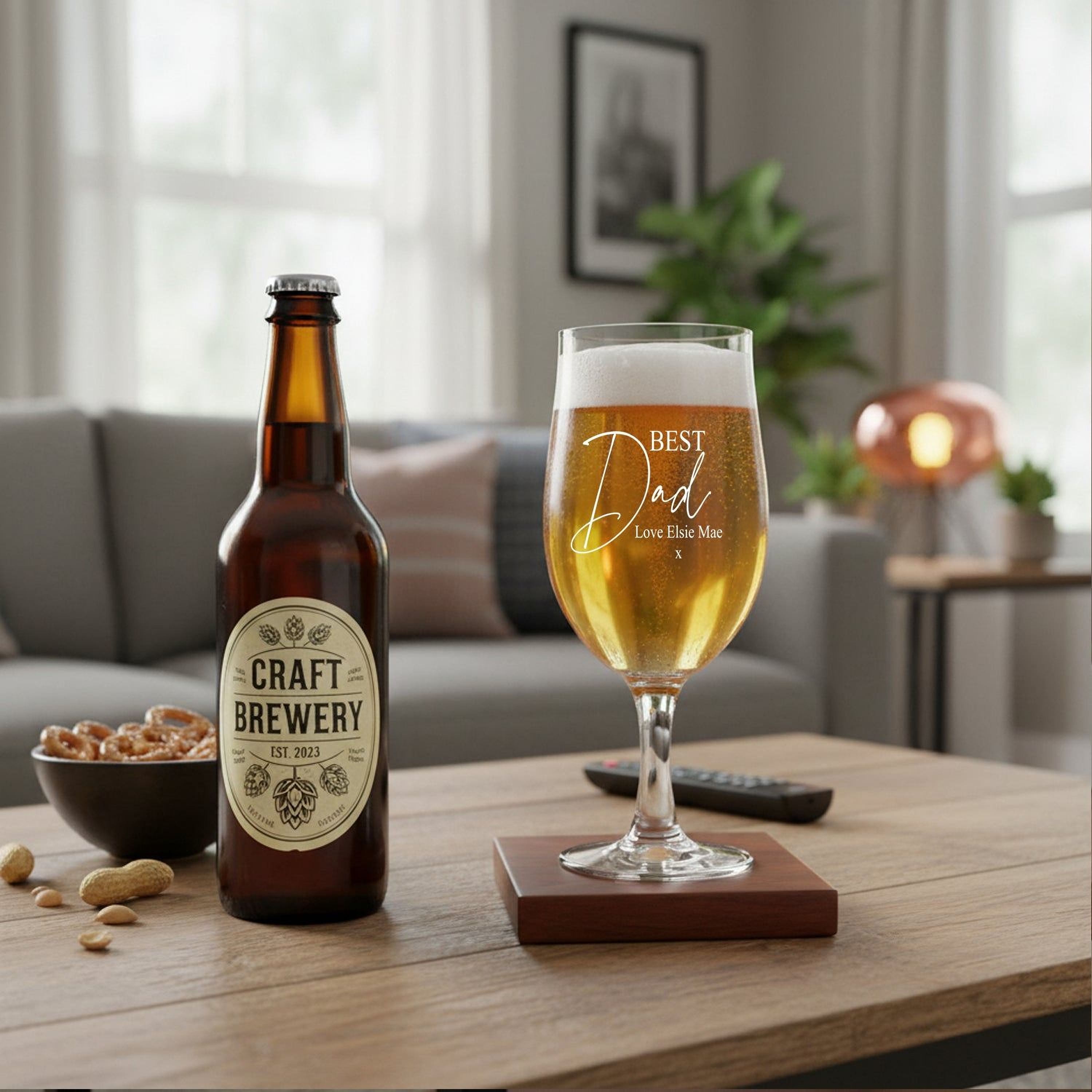 ukgiftstoreonline Personalised Best Daddy Craft Beer Glass Gift for Any Occasion personalised beer glasses ukgiftstoreonline