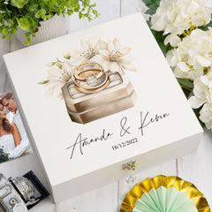 Personalised Wedding Keepsake Box With Floral Ring Box Design Keepsake Boxes ukgiftstoreonline Wood Box Large