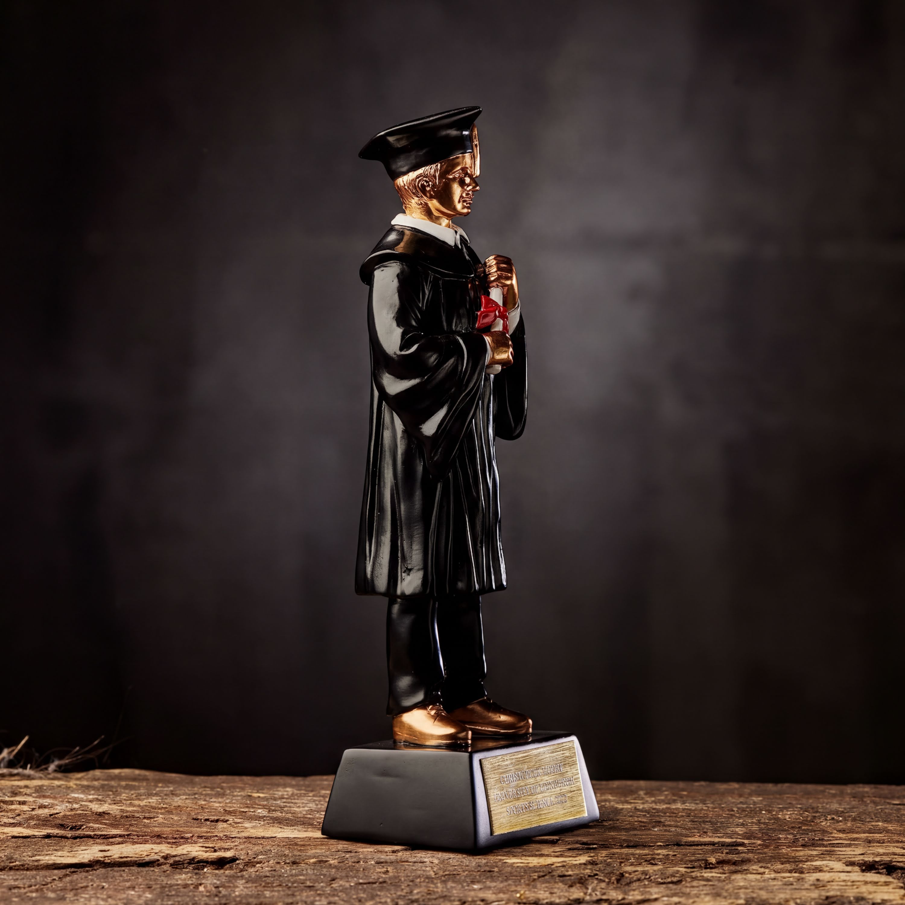 Personalised Male Resin Black & Gold Graduation Figurine Gift figurine uk giftstore online