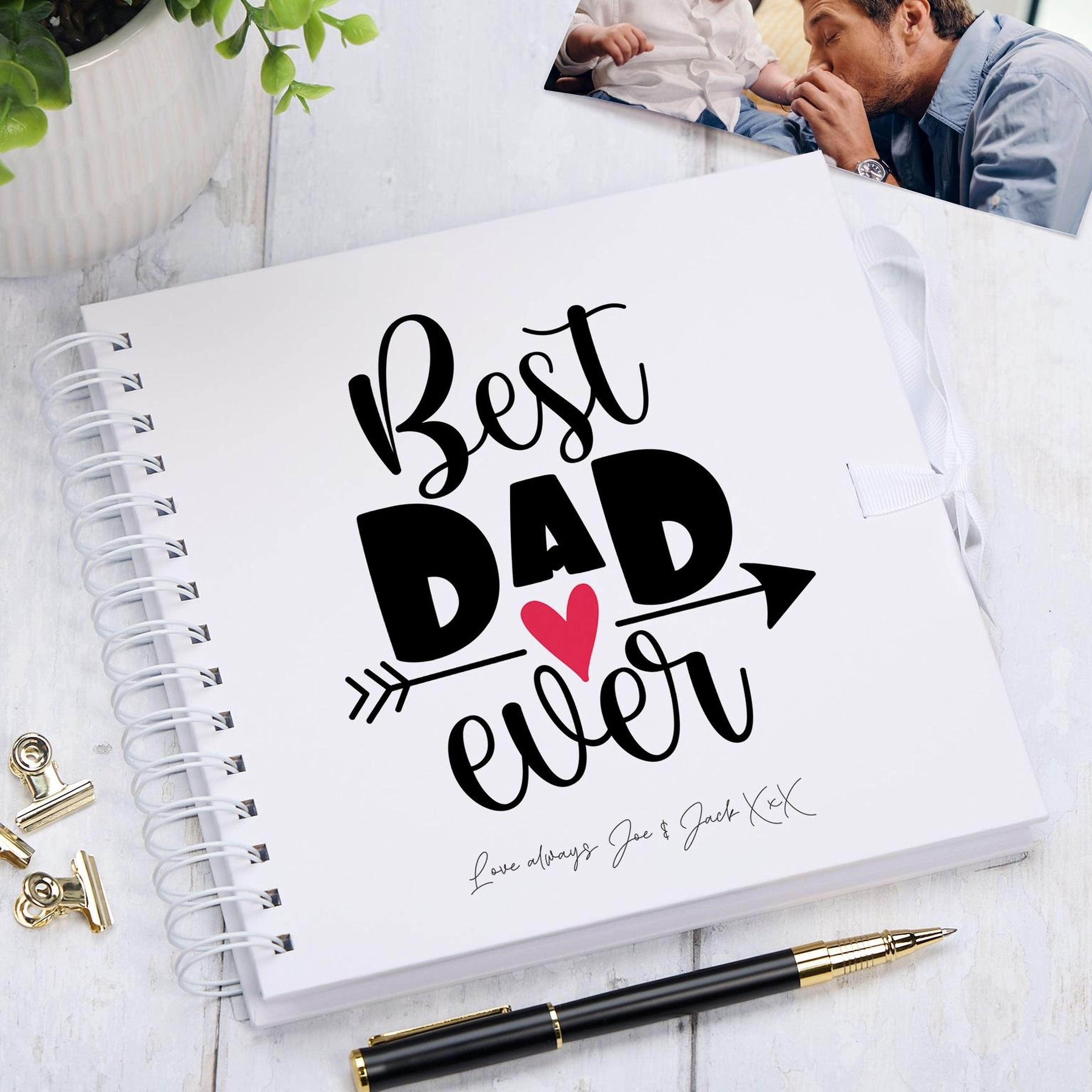 Personalised Best Dad Ever Scrapbook Photo Album Memory Keepsake Book Daddy Photo Album ukgiftstoreonline