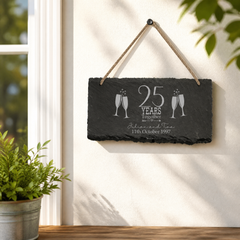 ukgiftstoreonline Personalised Slate 25th Anniversary Plaque Gift Personalised Slate Marker ukgiftstoreonline