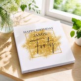 Personalised Large Linen 40th Birthday Photo Album With Gold Sparkles Design Personalised Photo Album ukgiftstoreonline