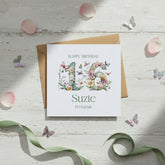 Personalised Luxury Linen 16th Birthday Card, Granddaughter Daughter Sister Niece Cousin Friend, Teen Girl Floral Numbers Personalised Cards ukgiftstoreonline