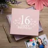 16th Birthday Pink Photo Album Gift For Her With Star Design