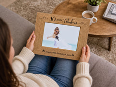 Personalised Birthday Photo Frame | Engraved Wood Keepsake For Milestone Birthdays personalised photo frames ukgiftstoreonline