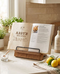 Personalised Recipe Book Stand - Adjustable Wooden Cookbook Holder & Tablet Stand recipe book holder ukgiftstoreonline