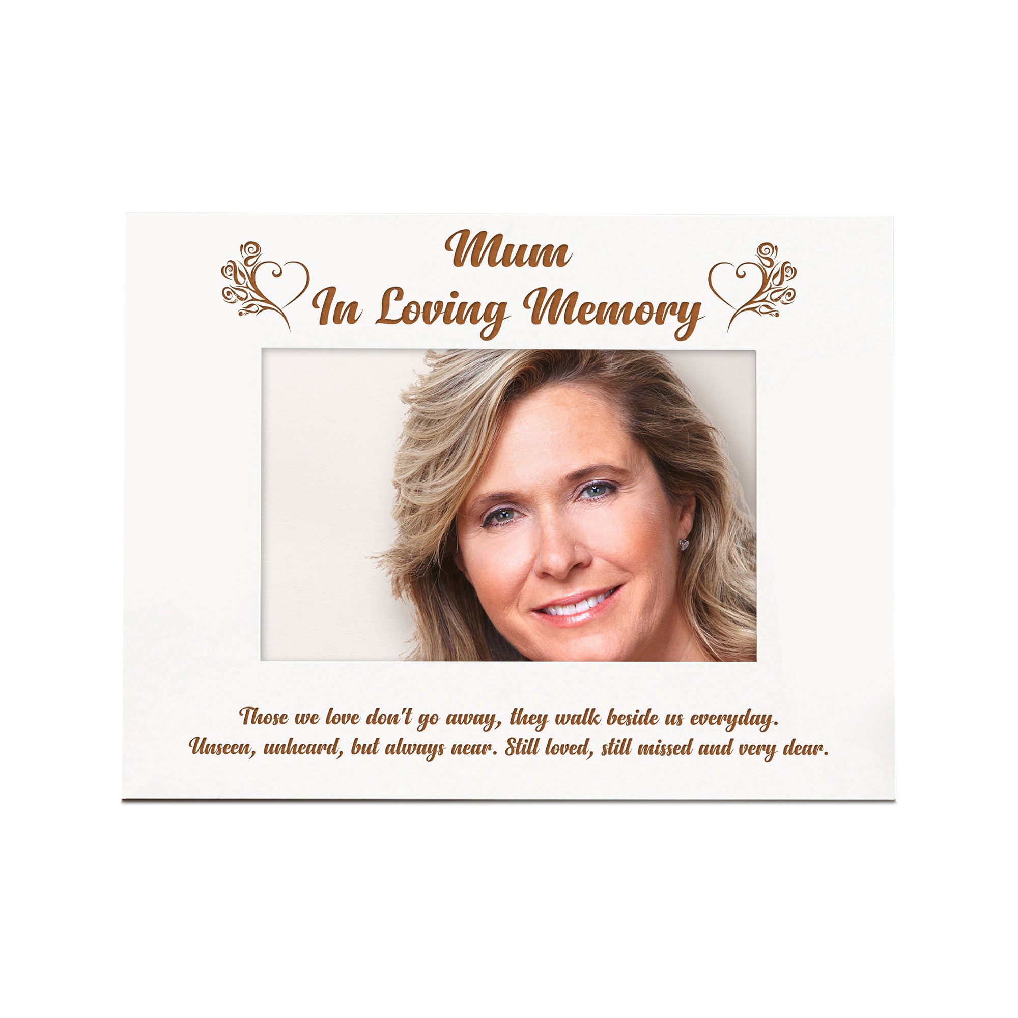 White Engraved Mum In Loving Memory Photo Frame Remembrance Gift Photo Frame ukgiftstoreonline