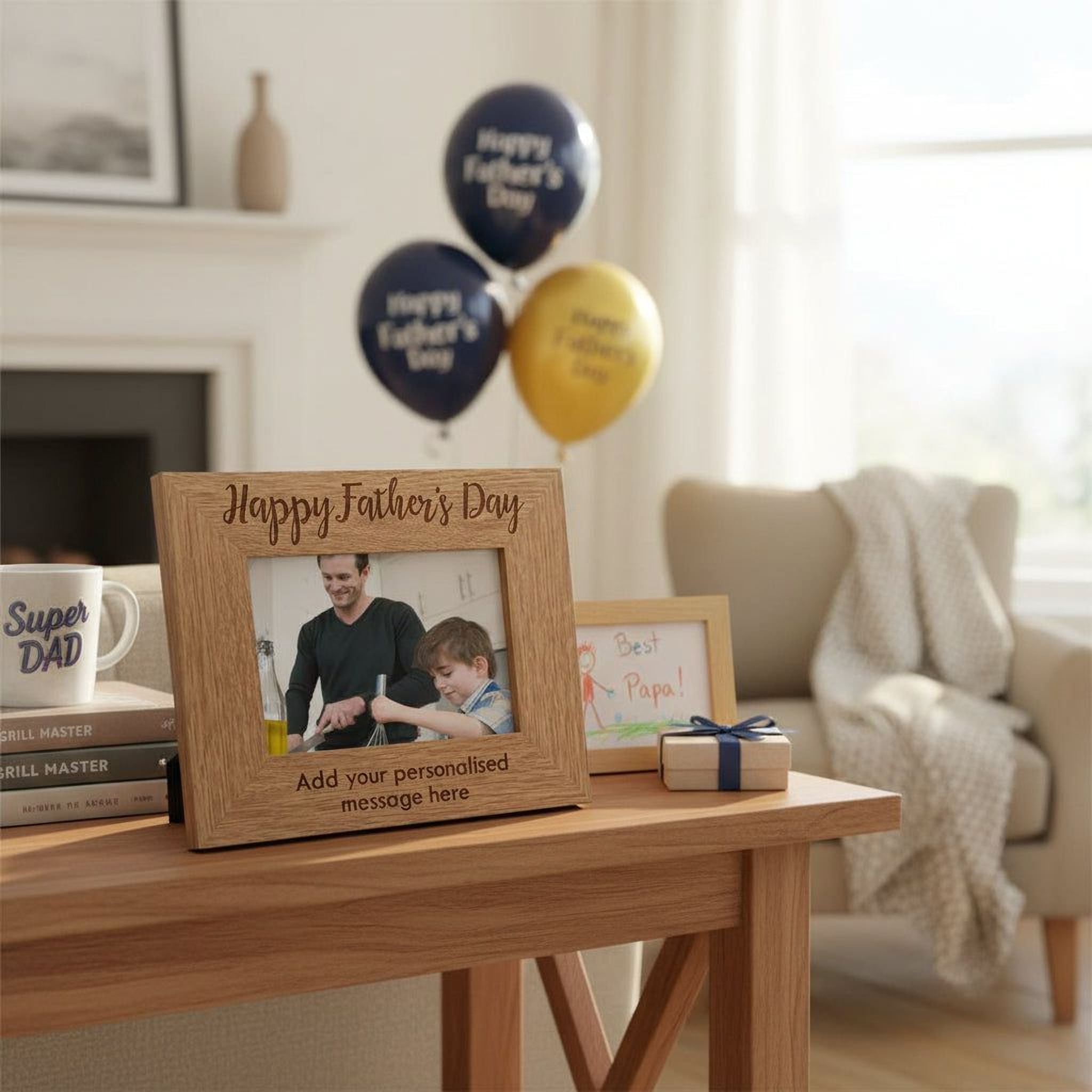 Personalised Happy Fathers Day Engraved Photo Frame Gift Father Photo Frame ukgiftstoreonline