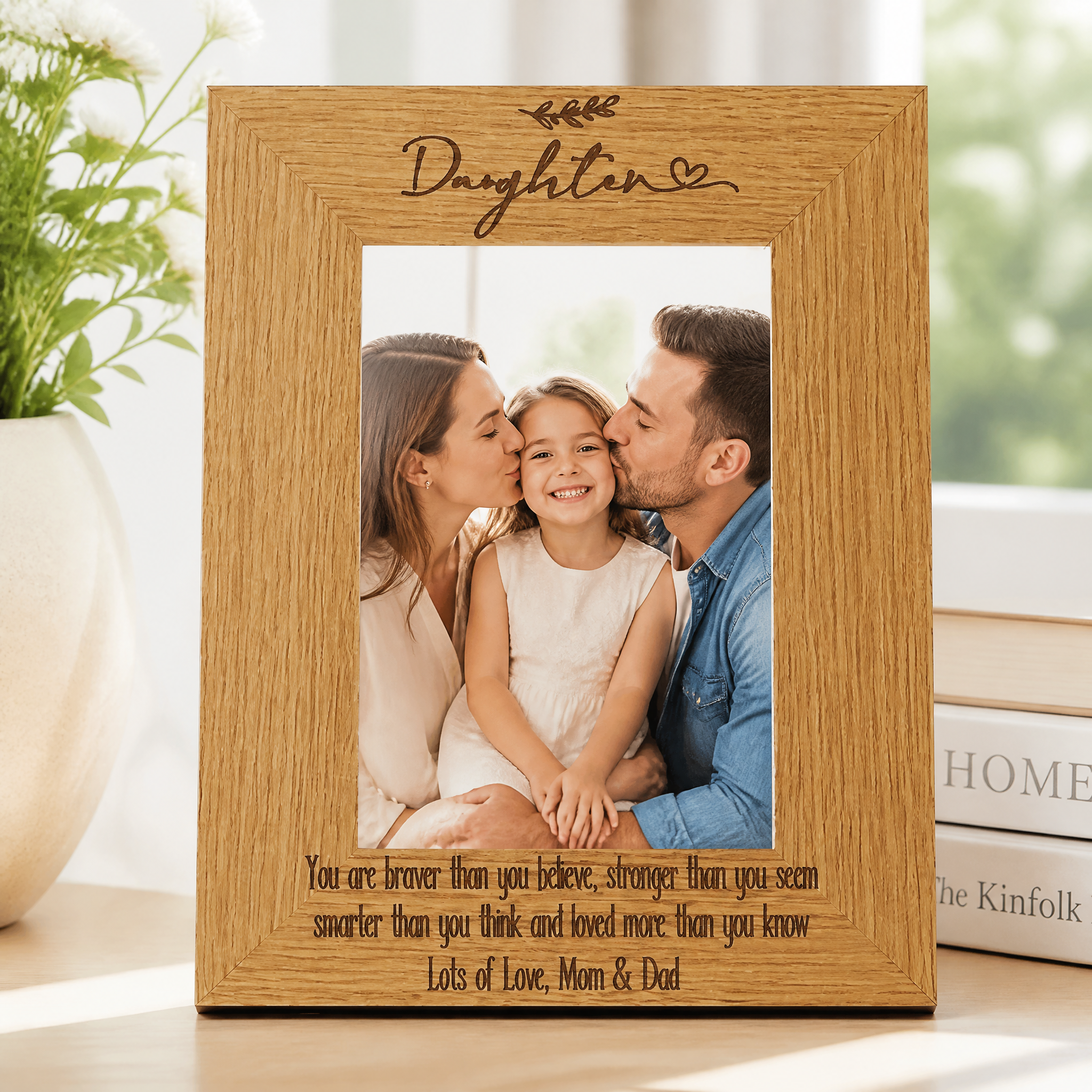 Personalised Daughter Sentiment Gift Wooden Photo Picture Frame Portrait Photo Frame ukgiftstoreonline