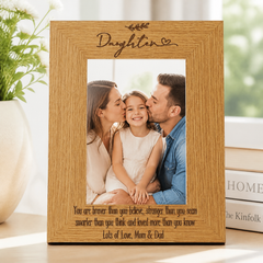 Personalised Daughter Sentiment Gift Wooden Photo Picture Frame Portrait Photo Frame ukgiftstoreonline
