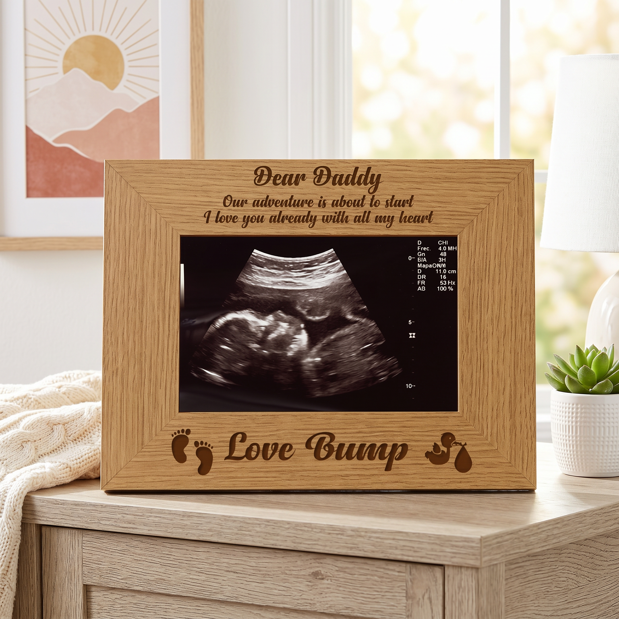 Baby Scan Photo Frame – Wooden Pregnancy Keepsake | Gift for New Daddy Baby Photo Frame ukgiftstoreonline