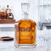 Personalised Monogram Glass Whiskey Decanter with Airtight Stopper Gift ukgiftstoreonline