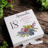 Personalised 18th Birthday Keepsake Box Customised With Flowers and Sentiment