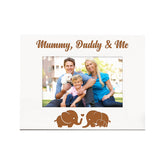 White Engraved Mummy Daddy and Me Family Photo Frame Gift