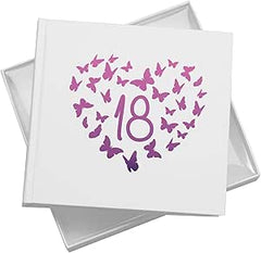 18th Birthday White Photo Album Gift With Butterflies 50 x 6x4 Photos Pack of 5 Wholesale Trade
