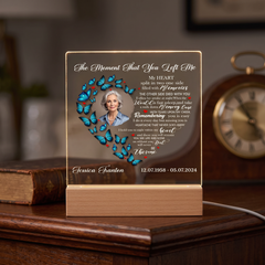 Personalised Photo Memorial Lamp Night Light Condolence Sympathy Gift Heart Butterfly Personalised Heart Gifts ukgiftstoreonline