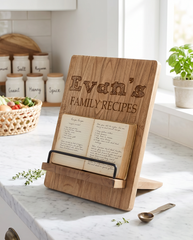 Personalised Family Recipe Book Or Tablet Stand For Kitchen Gift recipe book holder ukgiftstoreonline