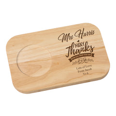 Personalised Many Thanks Teacher Wooden Drink Serving Board ukgiftstoreonline