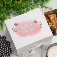 ukgiftstoreonline Personalised Baby Shower Rabbit Design Keepsake Memory Box