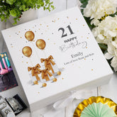 Personalised 21st Birthday Keepsake Memory Box Gold Presents