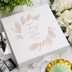 ukgiftstoreonline Personalised Wedding Feather Design Keepsake Memory Box