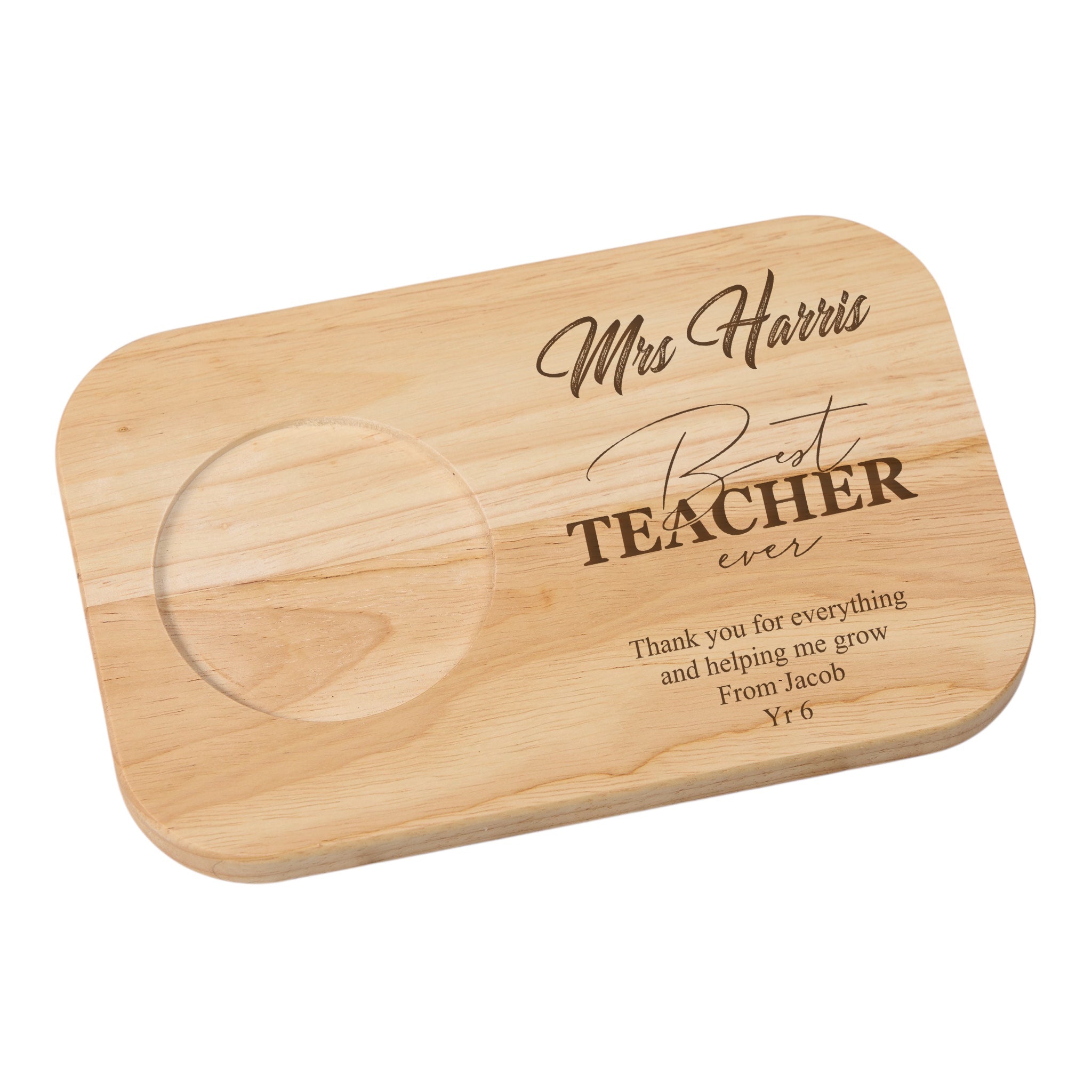 Personalised Best Teacher Wooden Drink Serving Board Gift End Of Term Year ukgiftstoreonline