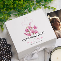 ukgiftstoreonline Personalised Confirmation Pink Cross Keepsake Memory Box Gift