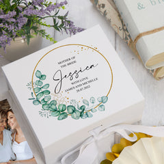 Personalised Mother Of The Bride Wedding Keepsake Box Gift With Wreath