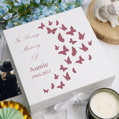ukgiftstoreonline Personalised Auntie In Loving Memory Butterflies Keepsake Memory Box