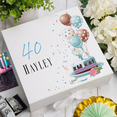 Personalised 40th Birthday Gifts For Him Keepsake Memory Box