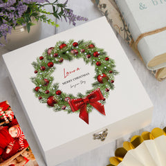 ukgiftstoreonline Personalised Merry Christmas Keepsake Memory Box Keepsake Memory Box ukgiftstoreonline Wood Box Medium