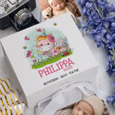 ukgiftstoreonline Personalised Baby Unicorn Design Keepsake Memory Box