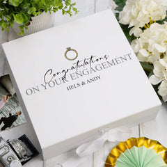 ukgiftstoreonline Personalised Congratulations on your Engagement Keepsake Memory Box.