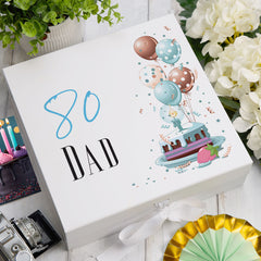 Personalised 80th Birthday Gifts For Him Keepsake Memory Box