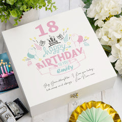 ukgiftstoreonline Personalised Any Age Happy Birthday Gift For Her Keepsake Memory Box