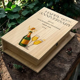 Personalised 60th Anniversary Wooden Keepsake Memory Book Shape Box For Photos etc