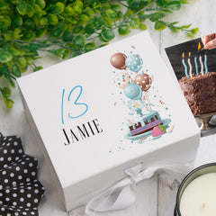 Personalised 13th Birthday Gifts For Him Keepsake Memory Box