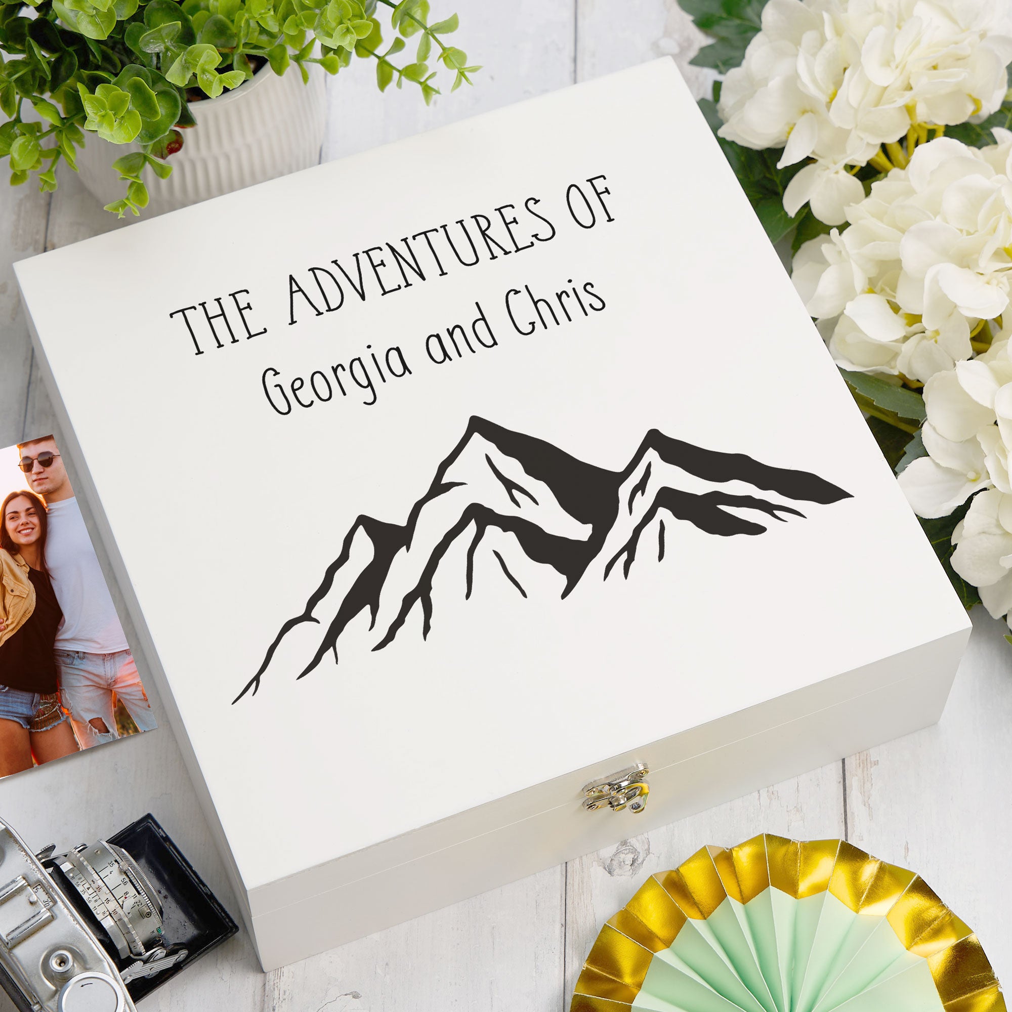 ukgiftstoreonline Personalised Adventures of Travel Keepsake Memory Box Gift Keepsake Memory Box ukgiftstoreonline Wood Box Large