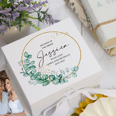 Personalised Mother Of The Groom Wedding Keepsake Box Gift With Wreath